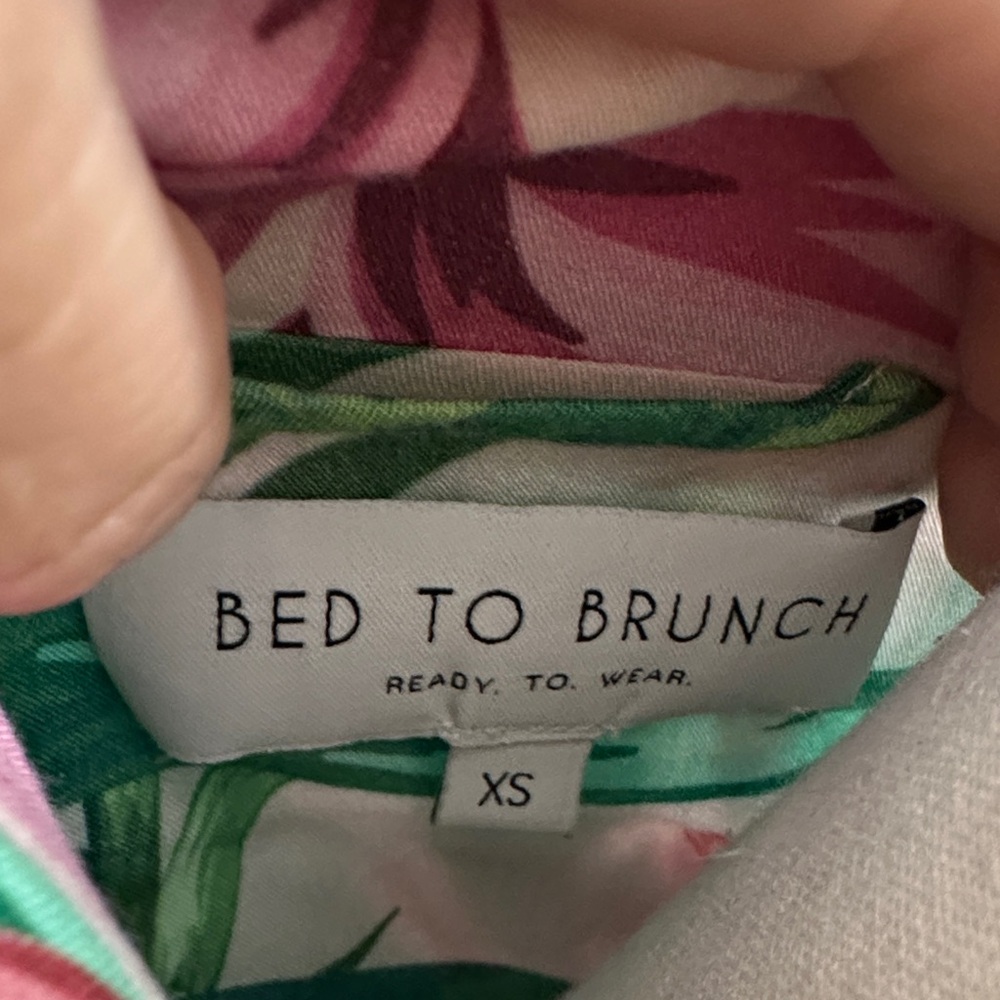 Tropical Leaf Print Women's Pajama Set XS - Picture 8 of 10